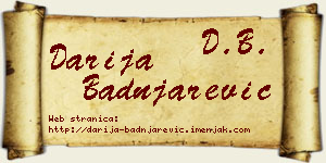 Darija Badnjarević vizit kartica